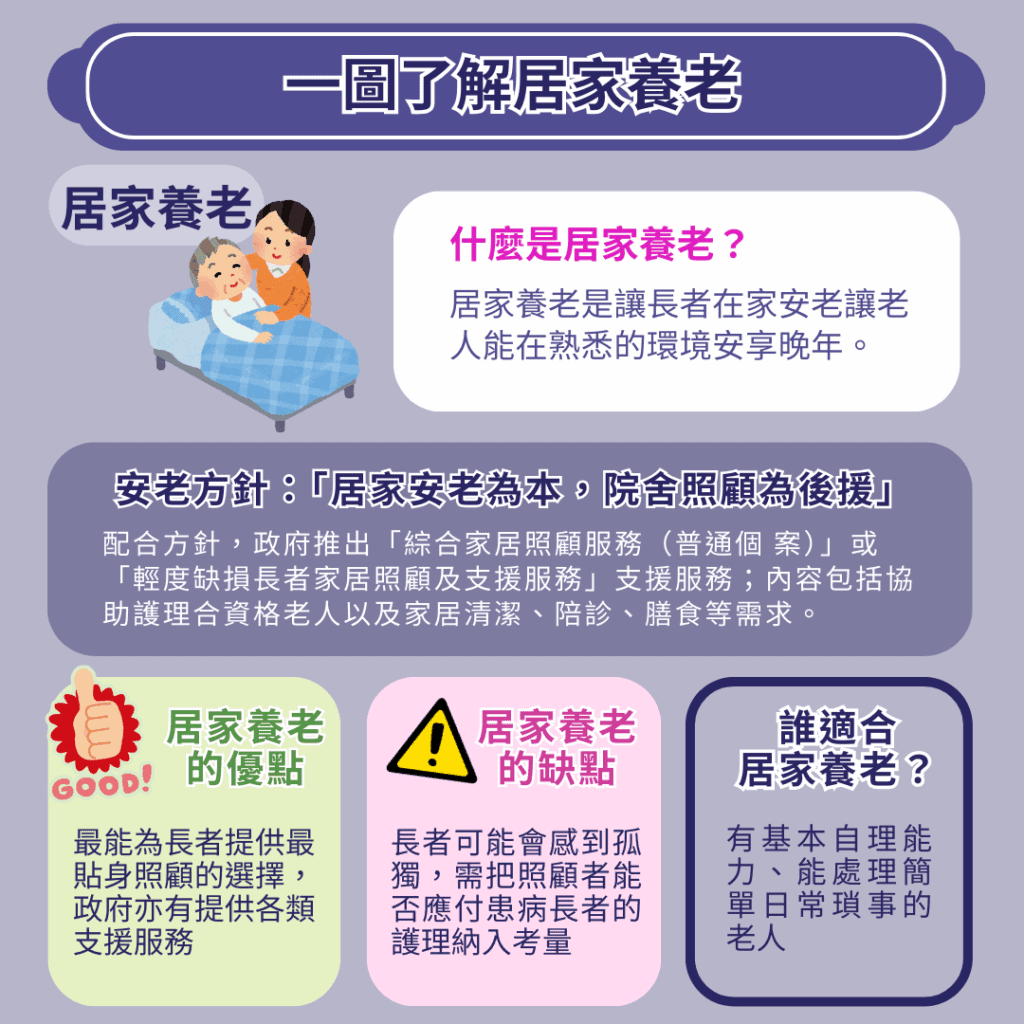 【長者退休】安老服務點揀好？一文比較居家養老、私營及政府院舍優劣